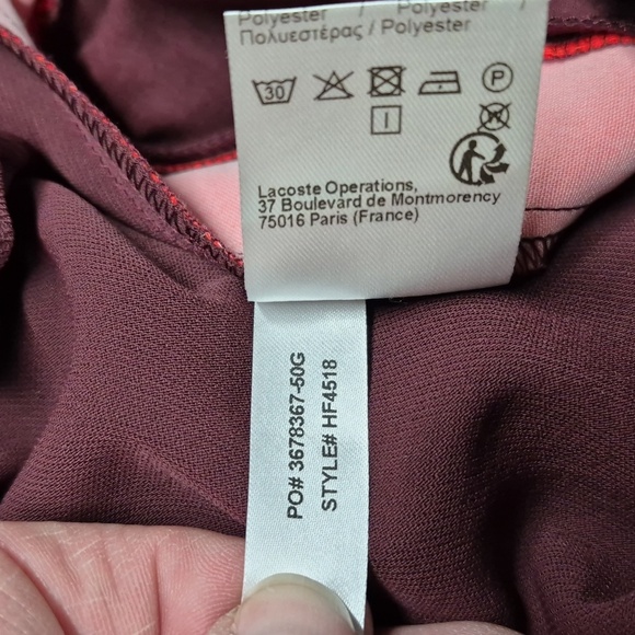 Lacoste 32 34 40 Bordeaux Track Pants - New - Picture 13 of 13